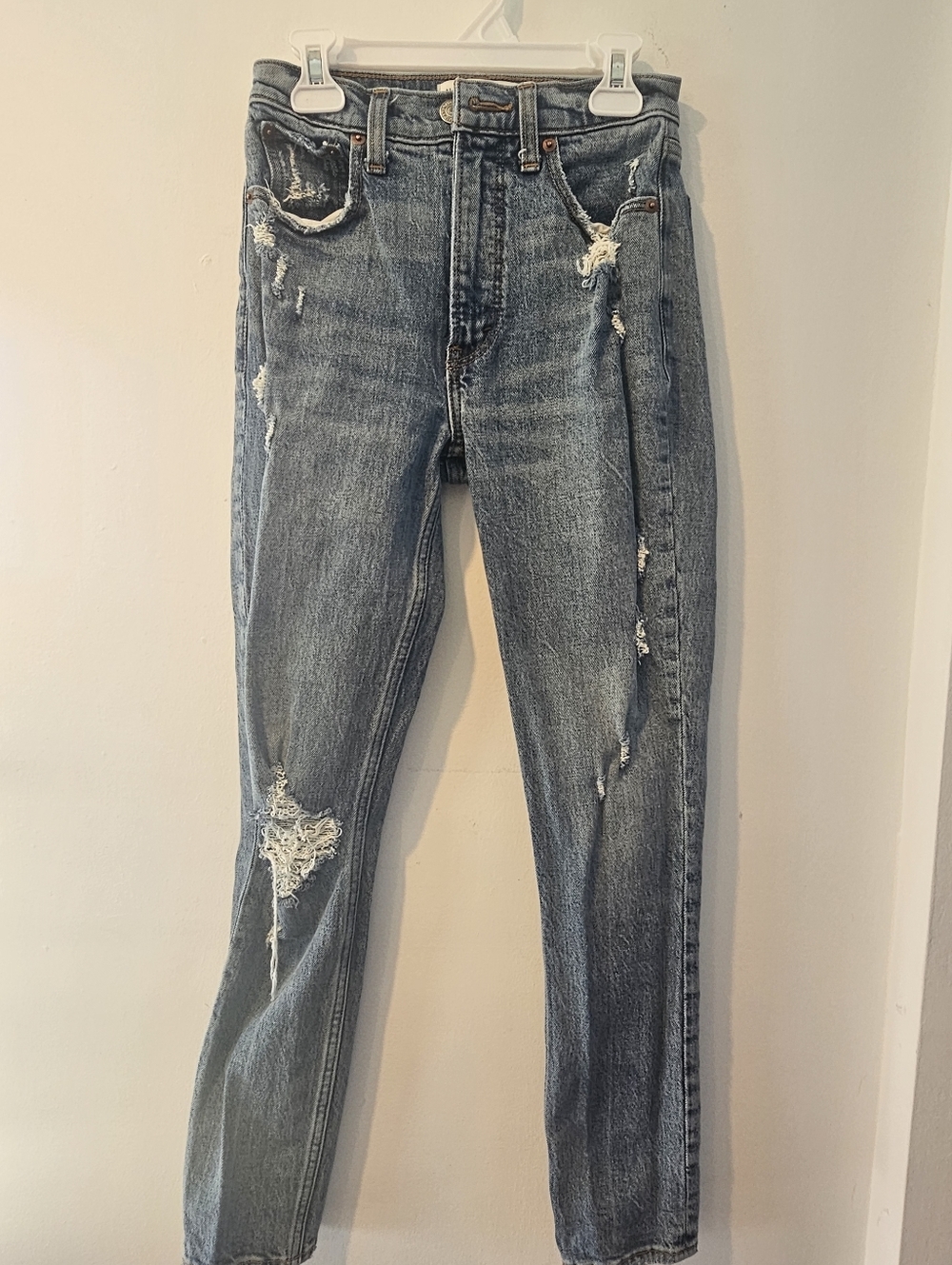 Abercrombie & Fitch Light Blue High-Rise Skinny Jeans